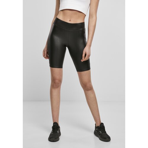 Urban Classics Women&amp;#039;s synthetic leather cycling shorts black Slike