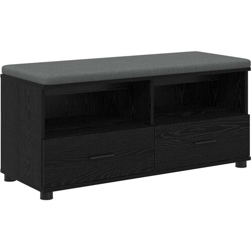  Klupa za hodnik s jastukom Crni hrast 100 x 38 x 46 cm Slike