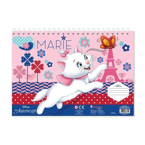 DIAKAKIS Blok za crtanje sa stikerima MARIE CAT 40L mix 564478 Slike