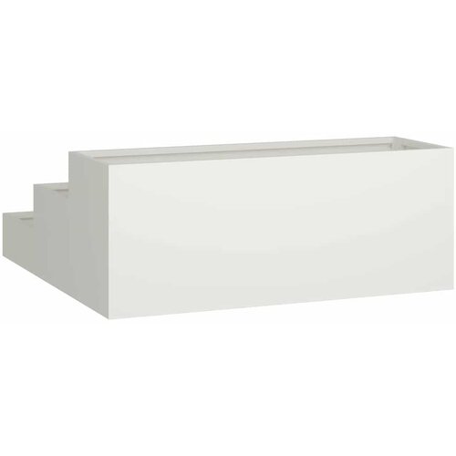  Vrtna saksija Bijelo 90 x 90 x 35 cm Čelična vrata Slike