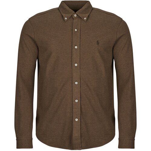 Polo Ralph Lauren CHEMISE AJUSTEE COL BOUTONNE EN POLO FEATHERWEIGHT Smeđa Slike