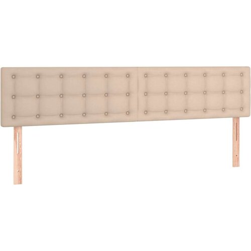  Uzglavlje boja cappuccina 200 x 5 x 78/88cm od umjetne kože Slike