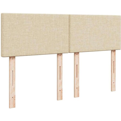 VidaXL otomanski okvir kreveta s madraca krem 140x200cm od tkanine Slike
