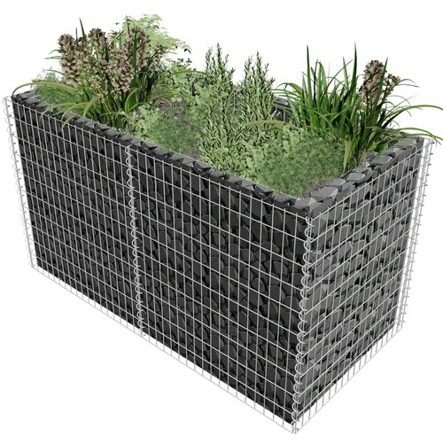 vidaXL gabionska sadilica čelična 180 x 90 x 100 cm srebrna Cijene