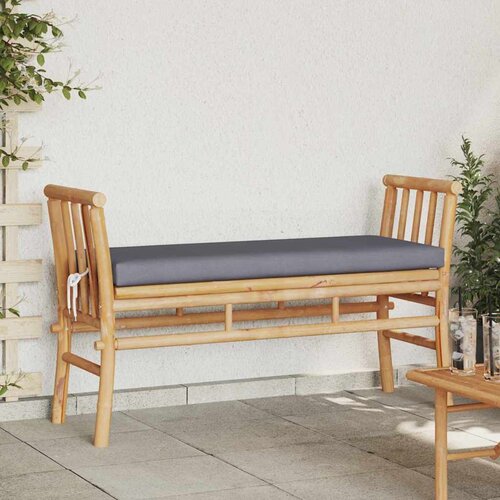  Vrtna klupa s jastukom Smeđa 110 x 38 x 65cm bambus Cene