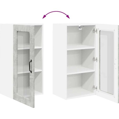 VidaXL zidni kuhinjski ormarić 2 pcs betonski sivi 40 x 31 x 80 cm Slike