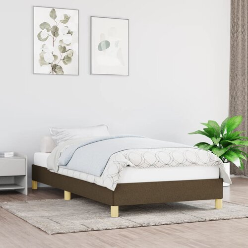 The Living Store Posteljni okvir temno rjav 90x190 cm blago - Posteljni Okvir, (21526462) Slike