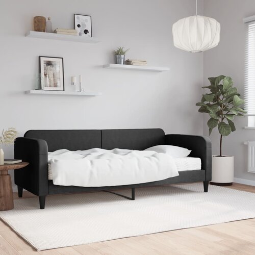 vidaXL Dnevna postelja z vzmetnico črna 80x200 cm blago Cene