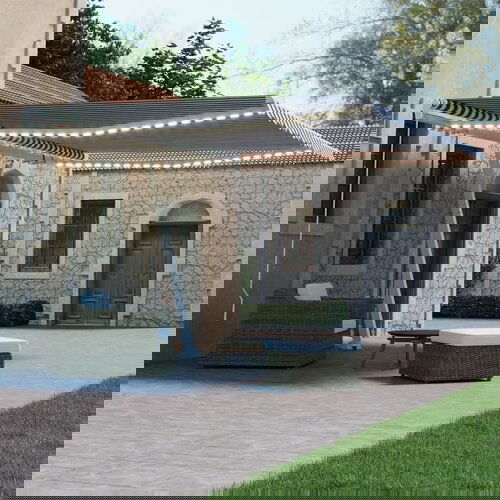  Tenda na ručno uvlačenje 450 x 300 cm plavo-bijela Cijene