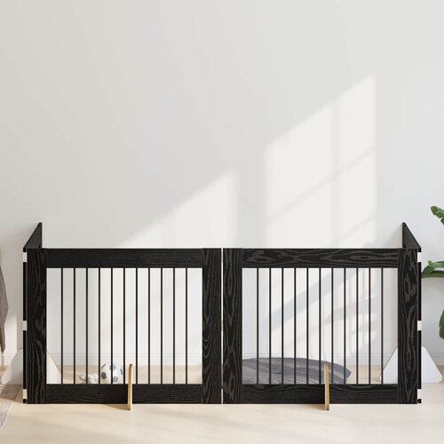  Vrata za pse s postoljem 4 pcs Crni hrast 100 x 80 cm Cene