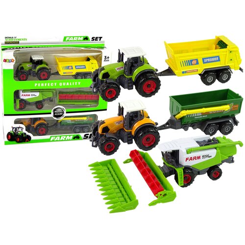  Set of Agricultural Machinery Tractors with Trailers and Harvester Cene