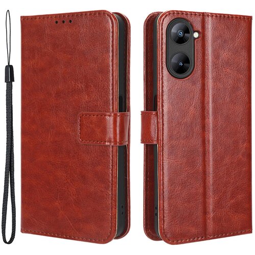 INORCO Za Realme V30 5G/V30t Crazy Horse Texture Denarnica Telefonska torbica PU usnje Pokrov stojala za telefon, (22036522) Slike