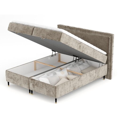 Maison de R&amp;ecirc;ve Bež boxspring krevet s prostorom za odlaganje 180x200 cm Voyage &amp;ndash; Slike