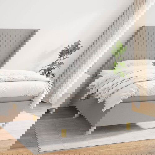  The Living Store Box spring postelja z vzmetnico svetlo siva 80x200 cm blago - Box Spring Postelja, (21444476) Slike