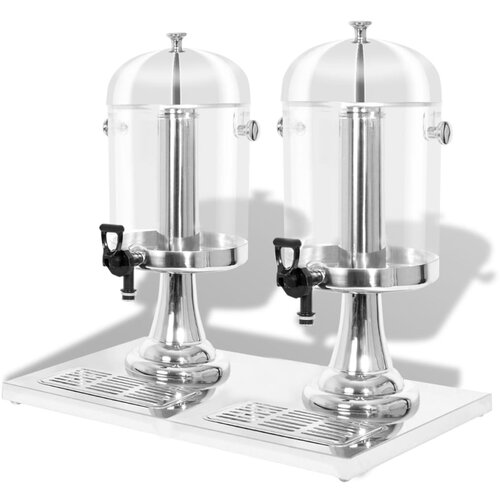 vidaXL Dvostruki Dispenzer za Sok Nehrđajući Čelik 2 x 8 L Cijene