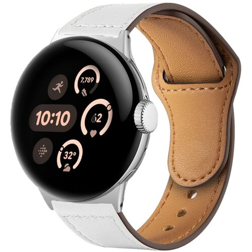 INF Nastavljiv trak za Google Pixel Watch 3/4 (45mm) &amp;ndash; umetno usnje White, (5000348523) Slike