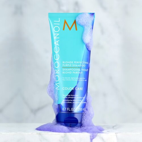 Moroccanoil Color Care Blonde Perfecting Purple Shampoo &amp;scaron;ampon za neutralizacijo rumenih tonov svetlih las 200 ml za ženske Slike