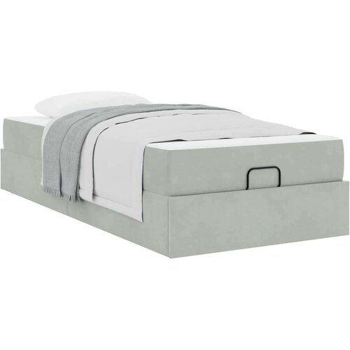 vidaXL Konstrukcija postelje Svetlo siva 90 x 200 cm Žamet Cene