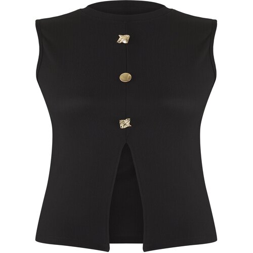 Trendyol Ženska bluza Tbbss25Af00121, Crna Slike
