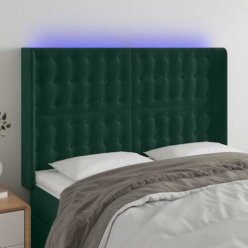  LED uzglavlje tamnozeleno 147x16x118/128 cm bar&scaron;unasto Cijene