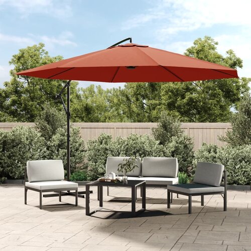  Konzolni vrtni suncobran s aluminijskim stupom 350 cm terakota Slike