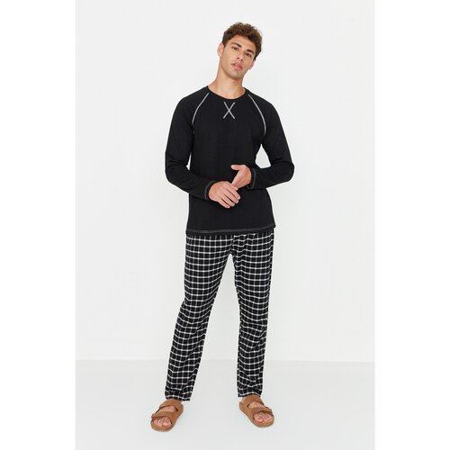 Trendyol Black Men&amp;#039;s Regular Fit Pajamas Set Slike