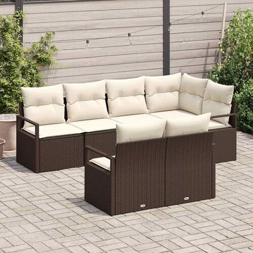  Set sofe 7 kom. Smeđa poliratan 232 x 122 x 85 cm Slike