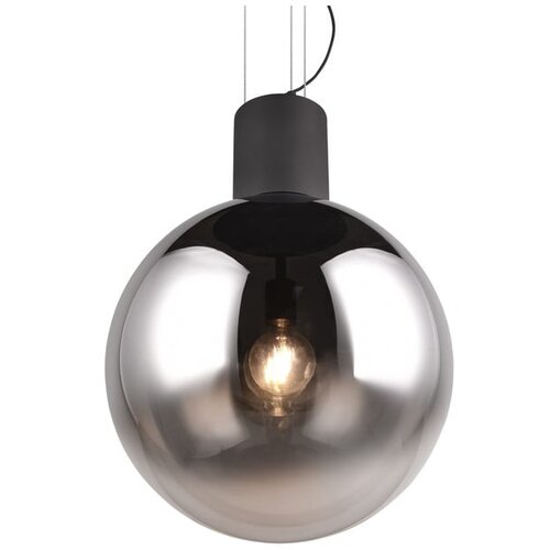 CINQUE Črna LED viseča svetilka s steklenim senčilom &amp;oslash; 50 cm Cipallone &amp;ndash; Slike