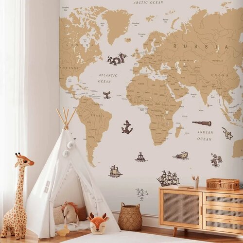  Foto tapeta - Sea Wolf Map - Countries With Pirate Illustrations 200x140 Vodootporna Slike