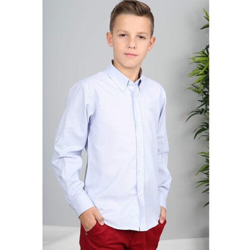 Fasardi Blue Plain Shirt Slike