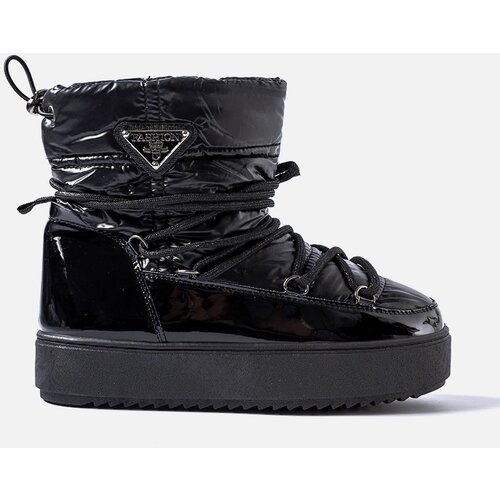Gemre Black patent snow boots with elastic Calogero Cene