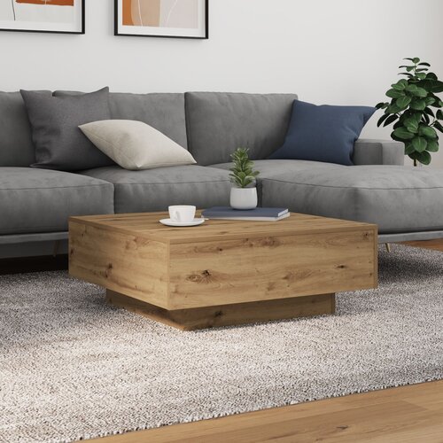 vidaXL Klubska miza Artisan hrast Inženirski les 80 x 80 x 31 cm Cene
