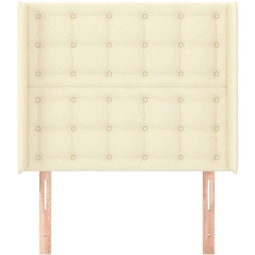 Uzglavlje s u&amp;scaron;ima krem 103x16x118/128 cm od umjetne kože Slike