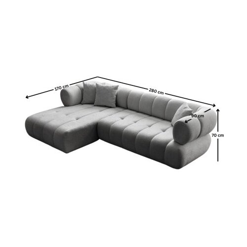 Atelier Del Sofa ugaona garnitura petra left grey Slike