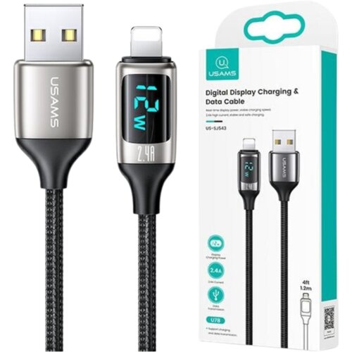 Usams U78 BRIDED KABEL ZA LIGHTNING 1.2M LED HITRO POLNJENJE ZA IPHONE, (21980508) Cene