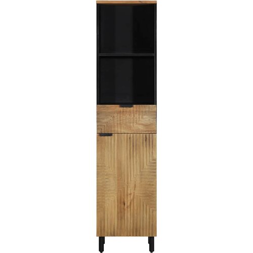 Maison Chic Kopalniška omarica - Kopalniški kabinet rjava 38x33x160 cm masivni les Mango, (21794692) Cene