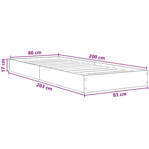  Okvir kreveta za pod Bijela 80 x 200 cm Konstruirano drvo Slike