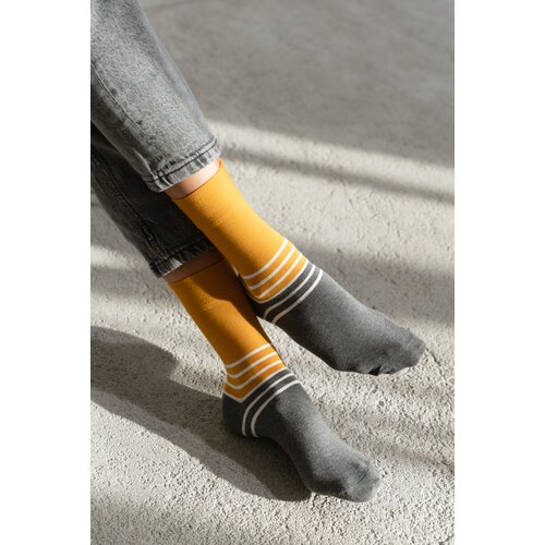 More Two Color Socks 078-172 Mustard Mustard Slike