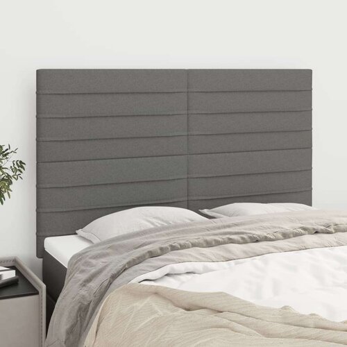  Posteljno vzglavje 4 kosa temno siv 72x5x78/88 cm blago, (20792895) Slike