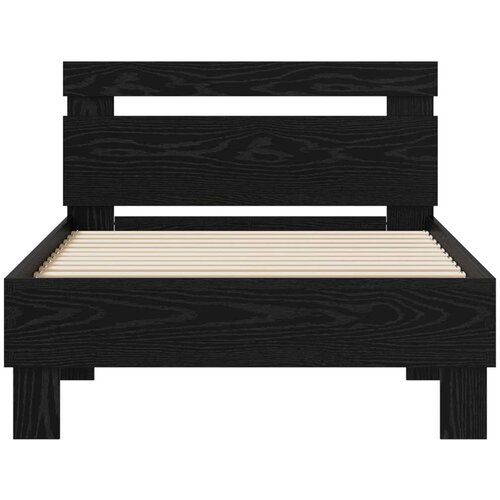  Okvir za krevet Crni hrast 75 x 190 cm Konstruirano drvo Slike