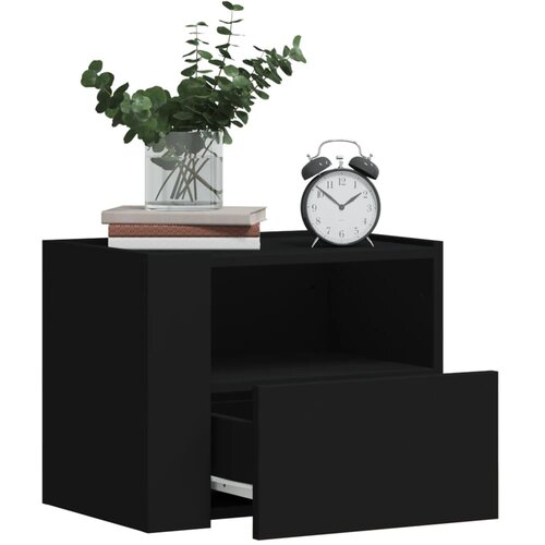 Furnova Stenska nočna omarica 2 kosa Črna 45x30x35 cm, (21927275) Slike