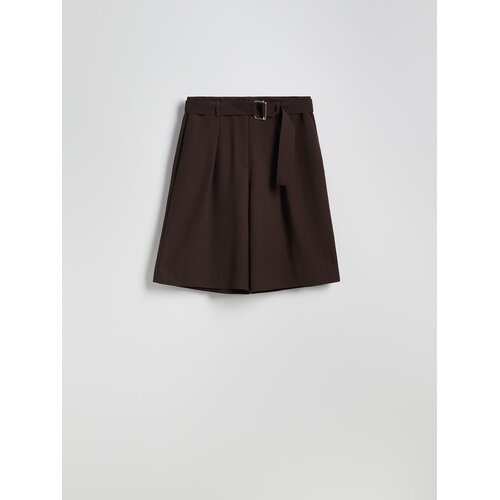 Reserved LADIES` SHORTS & BELT - tamnosmeđe Cijene