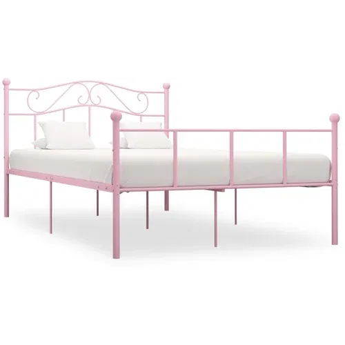  za krevet ružičasti metalni 140 x 200 cm