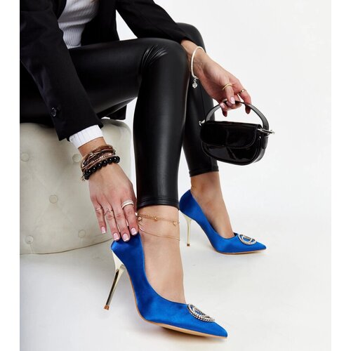 Gemre Blue stilettos with rhinestones Elife Cene