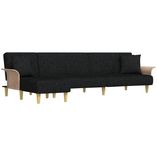 Maison Chic Raztegljiv kavč - Raztegljivi divan L oblike črn 279x140x70 cm tkanina, (21729246) Cene