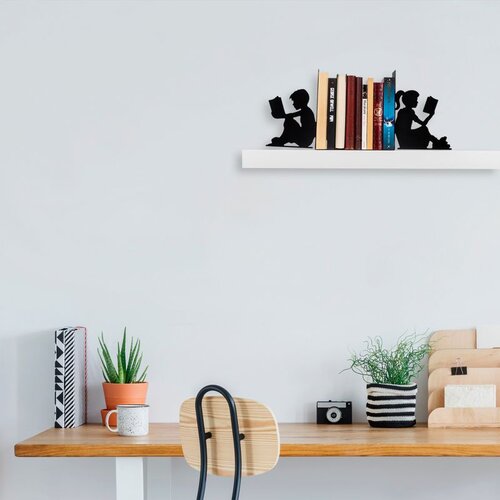 WALLXPERT kitap tutucu 10 - black black metal bookend Slike