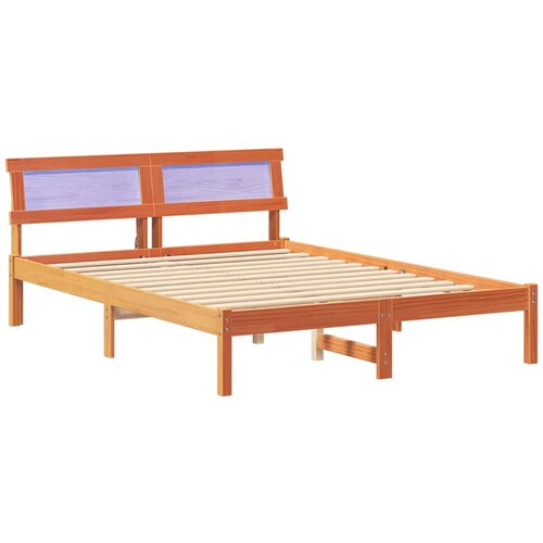 VidaXL Konstrukcija postelje z vzglavjem Voskast rjav 120 x 200 cm, (5000127327) Slike