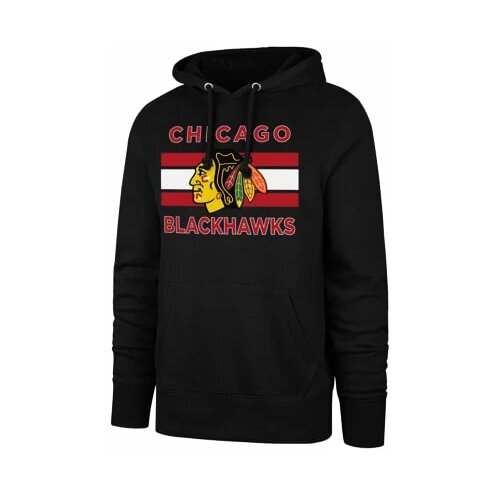 47 Brand Men's Sweatshirt NHL Chicago Blackhawks BURNSIDE Pullover Hood Slike