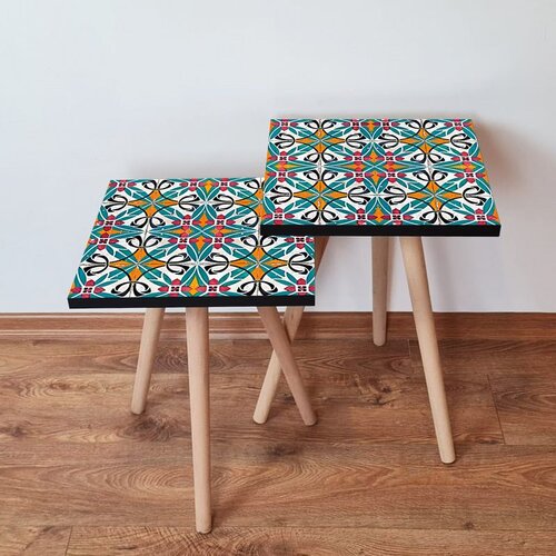 Hanah home 2Shp48 - multicolor multicolor nesting table (2 pieces) Cene