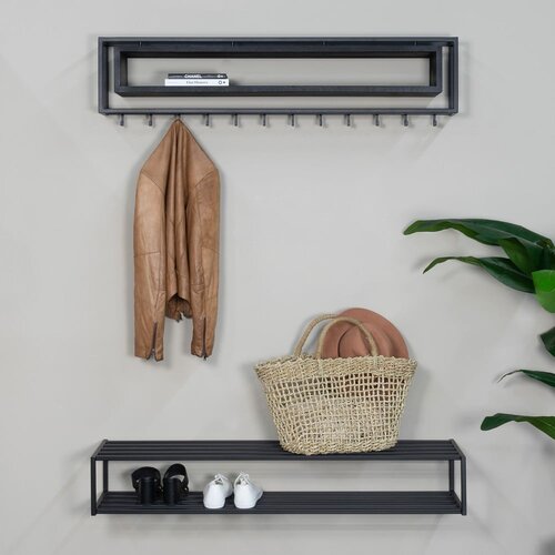 Spinder Design crna metalna zidna vje&amp;scaron;alica s policom school &amp;ndash; Slike